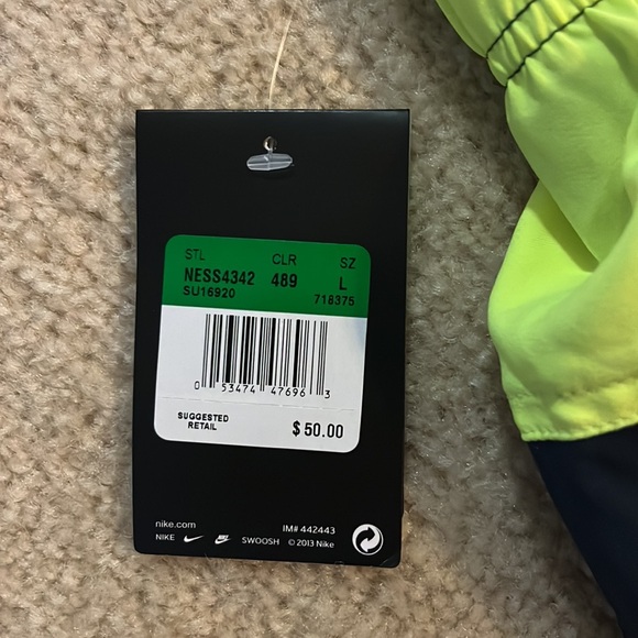 Nike Dri-Fit Volley Shorts Obsidian Men’s Large Green Navy NWT Athletic Running - Picture 3 of 4